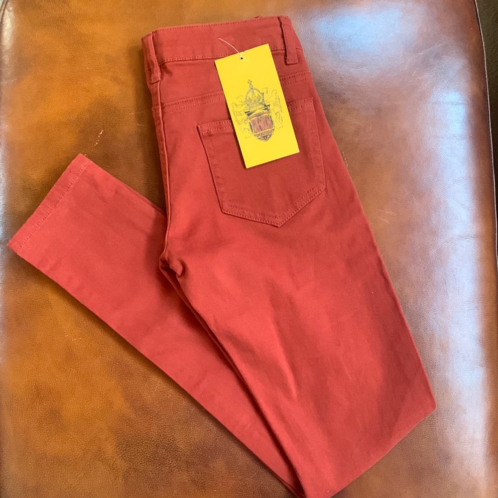 Womens Emperial Denim skinny jeans rust color